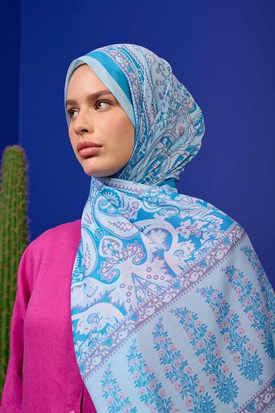 İpekhan Şal Marrakech Turcoaz Albastru Moale - Colecţia 3049-09