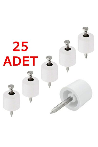 Genel Markalar 25 Adet Çivili Raf Pimi Dolap Raf Tutucu Pim Beyaz