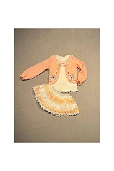 Narnuga MİRAYLİFE 1-2-3 سنة تنورة برودي سترة محبوكة بأكمام طويلة طقم بناتي مك...