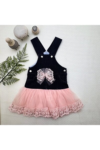 Narnuga Mi̇rayli̇fe 2-3-4 Years Old Bow Button Detailed Tulle Skirt Denim Fab...