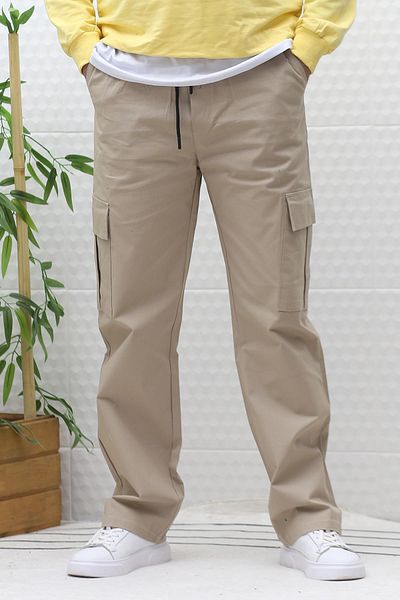 WAFRA Men's Baggy Gabardine Trousers with Cargo Pockets