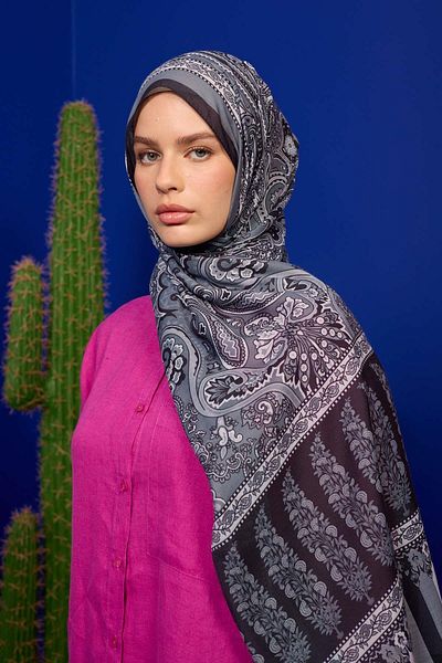 İpekhan Marrakech Collection Soft Shawl Dark Grey Black 3049-02