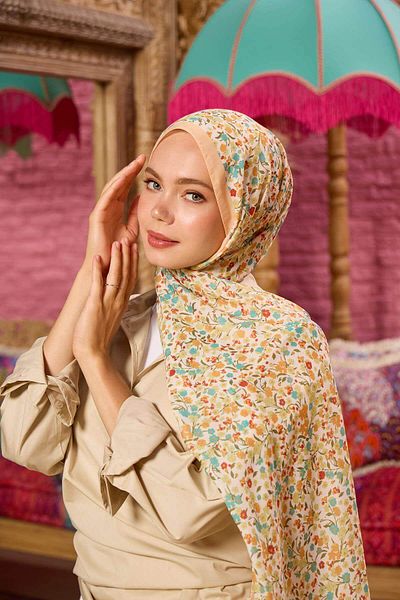 İpekhan Marrakech Yellow Orange Soft Shawl - Collection 3046-22