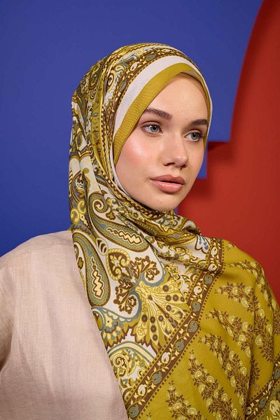İpekhan Marrakech Collection Μαλακό Σάλι Λάδι Πράσινη Μουστάρδα 3049-11