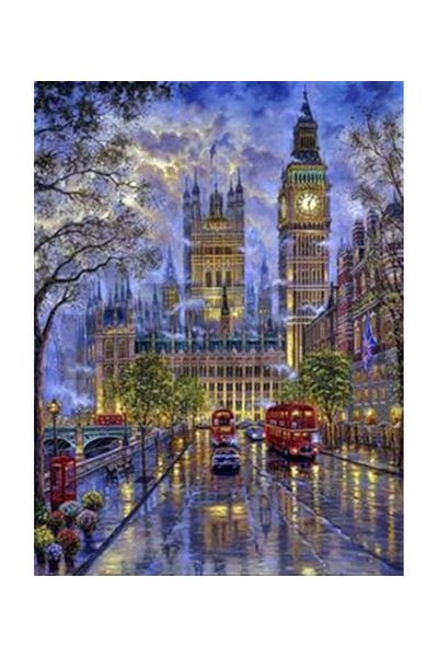 pixartsanat Big Ben And Rainy Night Pixart Art Diamond Mosaic Painting Diamond Türkiye 45*60
