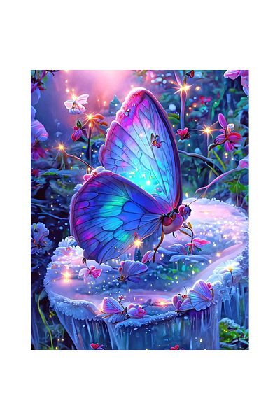 pixartsanat Butterfly Butterfly Pixart Art Diamond Mosaic Painting Diamond Turkey 30X40