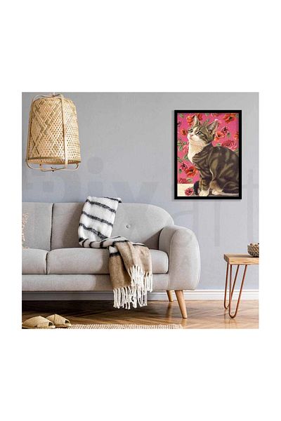 pixartsanat Sweet Kitten with Sweet Position PixArt Art Diamond Mosaic Painting Daimond Turkey 43*58