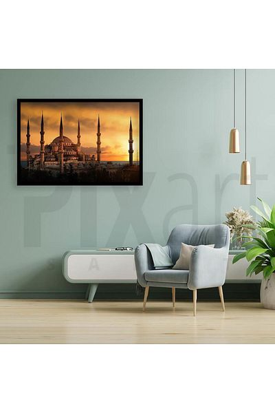 pixartsanat Sunset Mosque 40x65 Pixart Art Diamond Mosaic Painting Diamond Turkey
