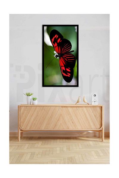 pixartsanat Red Butterfly Pixart Art Diamond Mosaic Painting Diamond Türkiye 37*69