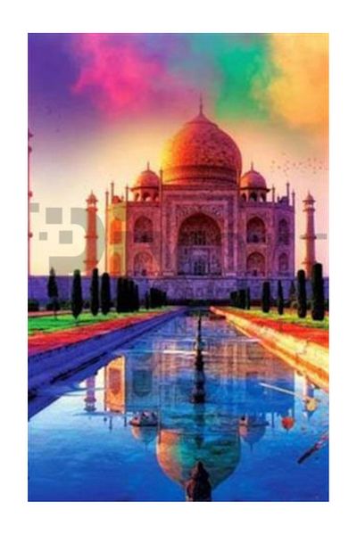 pixartsanat Colorful Taj Mahal Pixart Art Diamond Mosaic Painting Diamond Türkiye 43*46