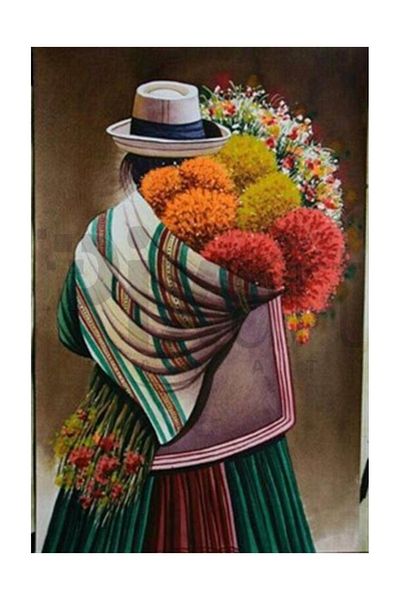 pixartsanat Florist Woman Pixart Art Diamond Mosaic Painting Diamond Turkey 46*66