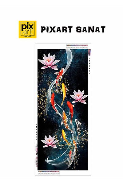 pixartsanat Koi Fish 25x60 PixArt Art Diamond Mosaic Painting Diamond Turkey