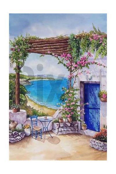 pixartsanat Stone House Pixart Art Diamond Mosaic Painting Diamond Turkey 40*60
