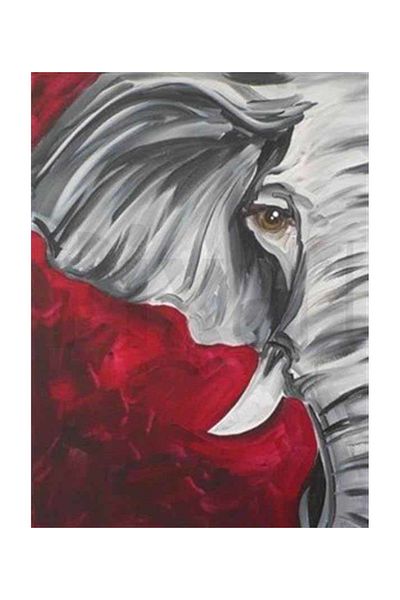 pixartsanat Red Fondaki Elephant Pixart Art Diamond Mosaic Painting Diamond Turkey 40*53