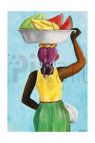 pixartsanat Woman Carrying Fruit Pixart Art Diamond Mosaic Painting Diamond Turkey 40*60