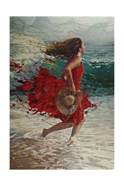 pixartsanat Waves And Girl Pixart Art Diamond Mosaic Painting Diamond Turkey 41*58