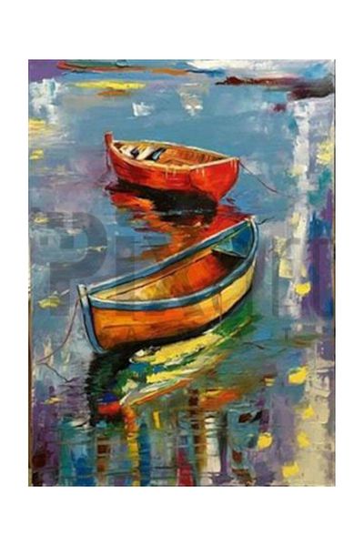 pixartsanat Leonid Afremov Boat Pixart Art Diamond Mosaic Painting Diamond Turkey 40*55