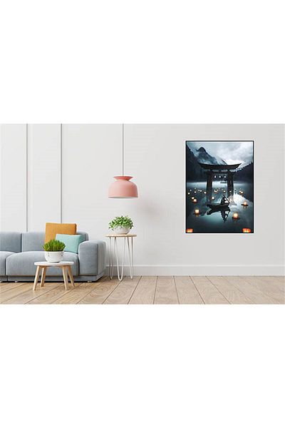 pixartsanat Lake with Lantern Pixart Art Diamond Mosaic Painting Diamond Türkiye 40*50