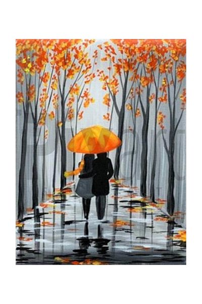 pixartsanat Double Pixart Art Diamond Mosaic Painting with Umbrella Diamond Türkiye 43*56
