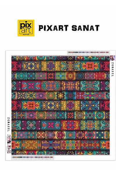pixartsanat 50X50 Pixart Rug Patterned Diamond Painting with Diamond Mosaic - Turkey