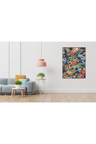 pixartsanat Colorful Flowers Pattern Pixart Art Diamond Mosaic Painting Diamond Türkiye 50*75