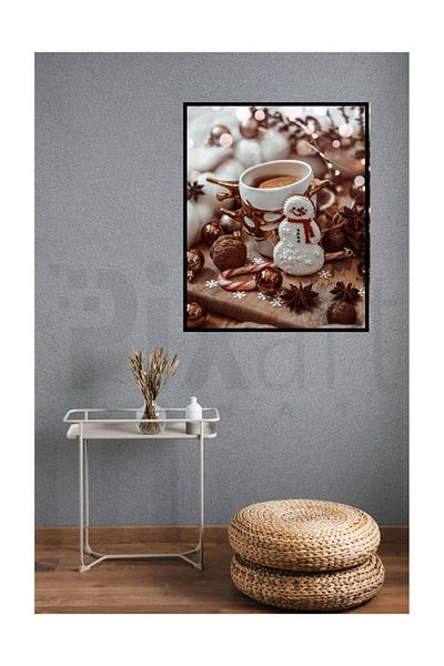 pixartsanat Winter Coffee Pixart Art Diamond Mosaic Painting Diamond Turkey 41*51