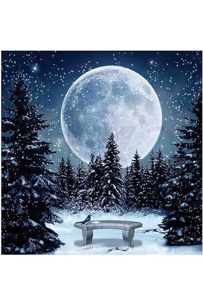 pixartsanat White Pitted Pines 30x30 PixArt Art Diamond Mosaic Painting Diamond Turkey