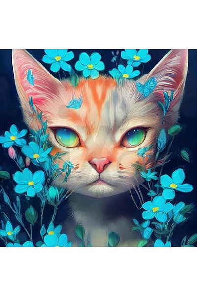 pixartsanat Kitten 30*30cm Pixart Art Diamond Mosaic Painting Diamond Turkey