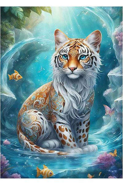pixartsanat Baby Tiger Pixart Art Diamond Mosaic Painting Diamond Turkey 30X40