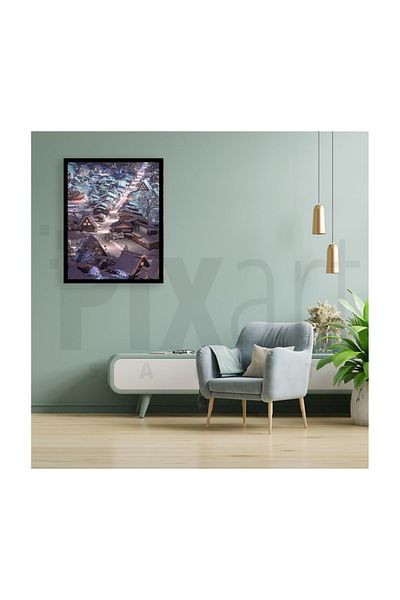 pixartsanat Winter Scenery in Sweden Pixart Art Diamond Mosaic Painting Diamond Turkey 46*56
