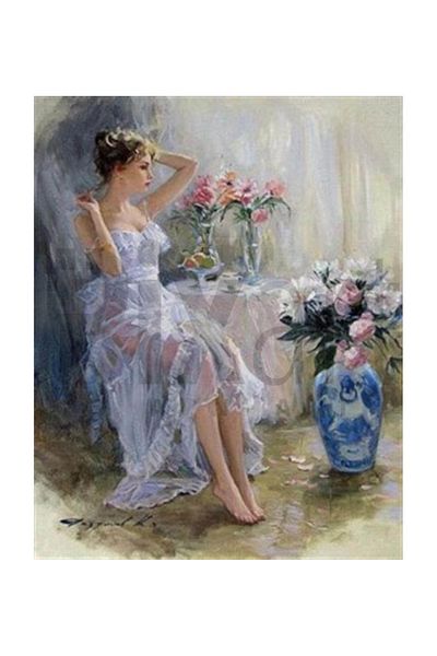 pixartsanat Girl in Tulle Dress Pixart Art Diamond Mosaic Painting Diamond Türkiye 51*64