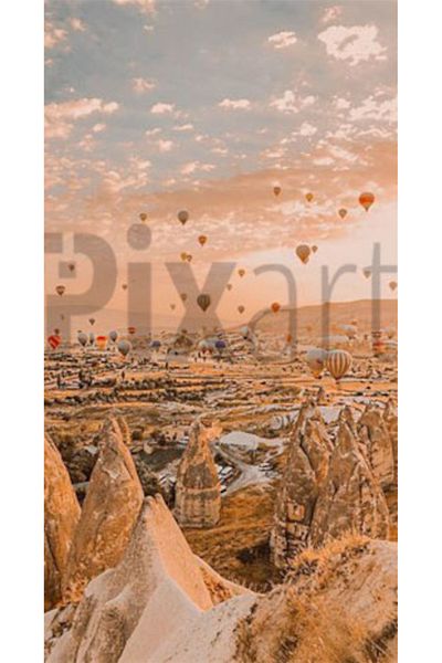 pixartsanat Cappadocia Scenery Pixart Art Diamond Mosaic Painting Diamond Turkey 40*60