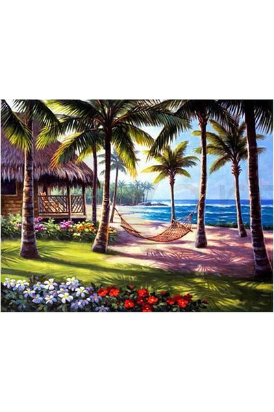 pixartsanat Coconut Tree 40*50 PixArt Art Diamond Mosaic Painting Diamond Turkey