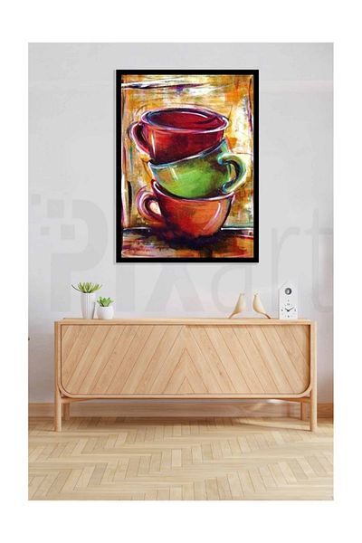 pixartsanat Three Cup Pixart Art Diamond Mosaic Painting Diamond Turkey 38*51