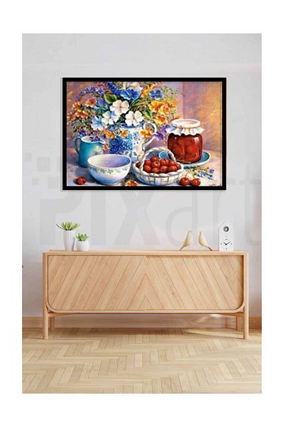 pixartsanat Cherry Jam in the Jar PixArt Art Diamond Mosaic Painting Diamond Turkey 75*50