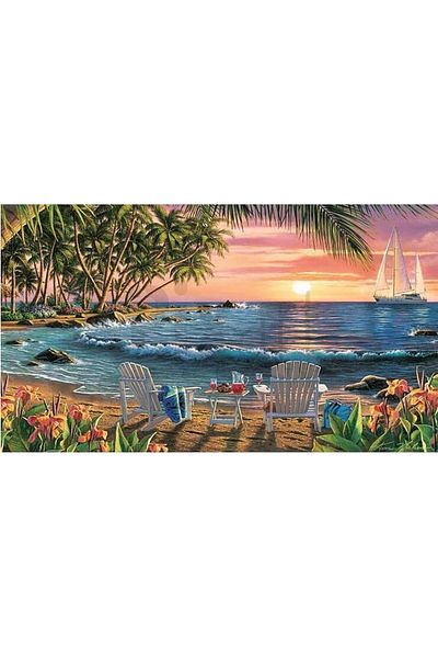 pixartsanat Beach Tree 28*40 PixArt Art Diamond Mosaic Painting Diamond Turkey