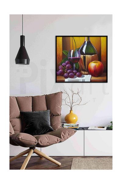 pixartsanat Wine And Bottle Pixart Art Diamond Mosaic Painting Diamond Türkiye 56*51