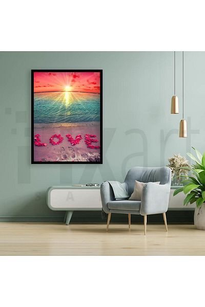 pixartsanat Beach Love 30*40 PixArt Art Diamond Mosaic Painting Diamond Turkey