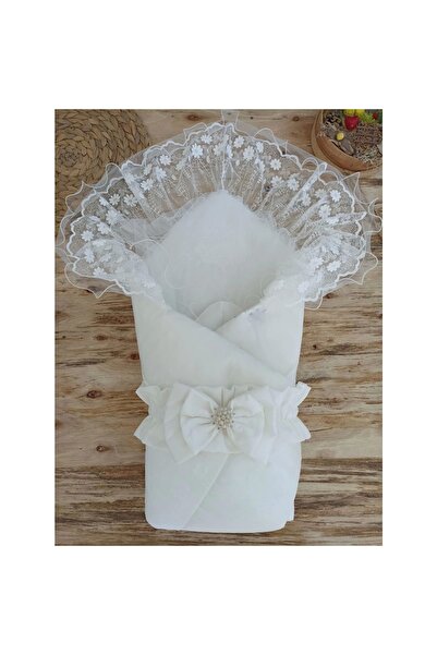 Narnuga MİRAYLİFE فستان زفاف لحديثي الولادة مع حجاب تريلوكس قماط بطانية أطفال