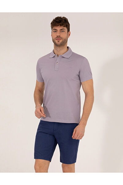 Pierre Cardin Lila Slim Fit Polo Yaka Merserize Tişört 50262665-VR034