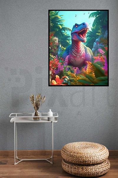 pixartsanat Dinosaur 30*40cm Pixart Art Diamond Mosaic Painting Diamond Turkey