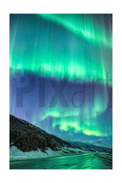 pixartsanat Green Northern Lights Pixart Art Diamond Mosaic Painting Diamond Turkey 40*60