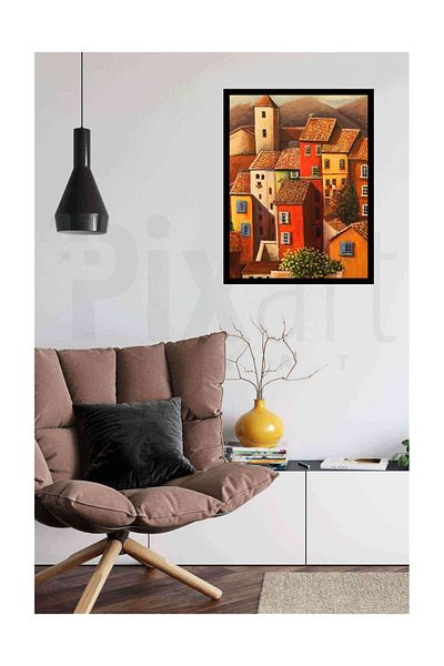 pixartsanat Combination Houses Pixart Art Diamond Mosaic Painting Diamond Turkey 40*50