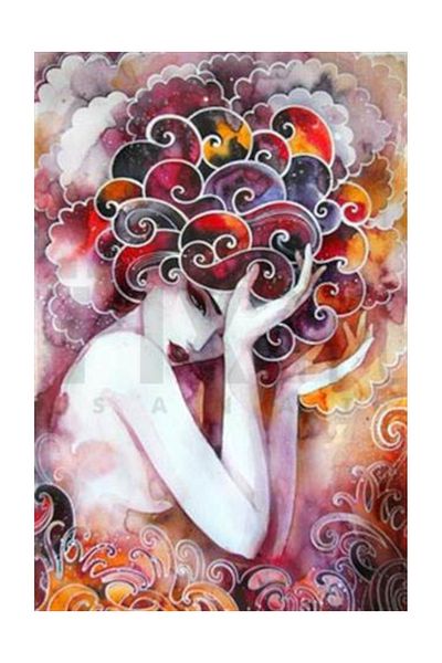 pixartsanat Colorful Woman Pixart Art Diamond Mosaic Painting Diamond Turkey 38*58