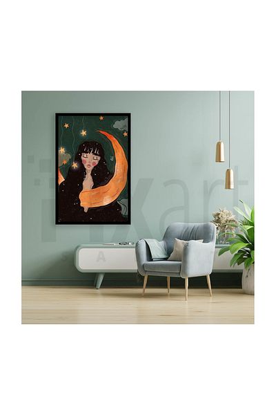 pixartsanat Moon Woman Pixart Art Diamond Mosaic Painting Diamond Turkey 40*50
