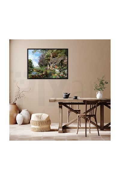 pixartsanat House by the Lake Pixart Art Diamond Mosaic Painting Diamond Turkey 70*50