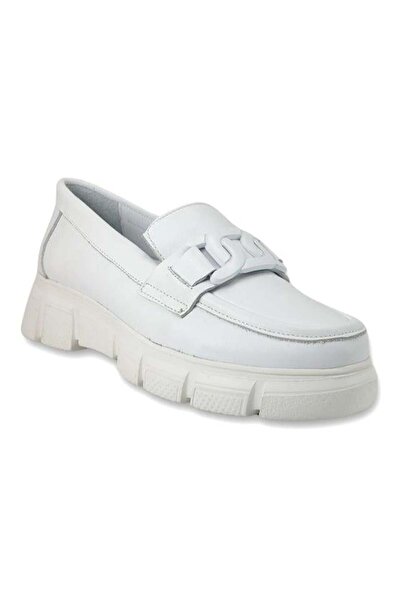 Mammamia 3430 Genuine Leather Casual Women's Shoes-White