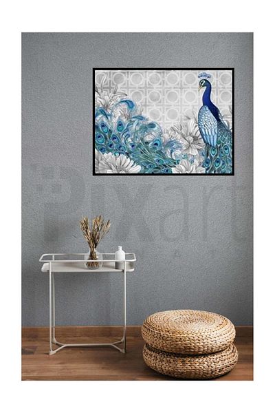 pixartsanat Peacock's Flowers Pixart Art Diamond Mosaic Painting Daimond Turkey 71*51