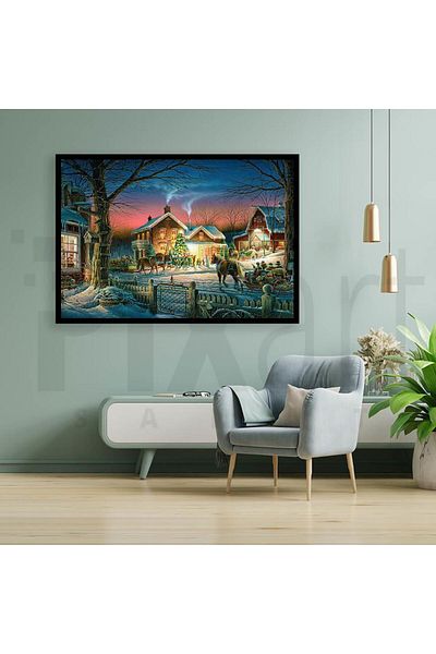 pixartsanat Small Town 30*40 PixArt Art Diamond Mosaic Painting Diamond Turkey
