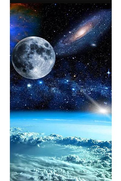 pixartsanat Clouds And Galaxy Pixart Art Diamond Mosaic Painting Diamond Türkiye 37*69